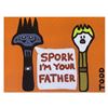 Image 1 : Todd Goldman, "Spork" Hand Signed Original Painting on Canvas with Letter of Authenticity.