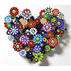 Patricia Govezensky- Original Painting on Cutout Steel "Hommage to Takashi (Mini Series) VII"