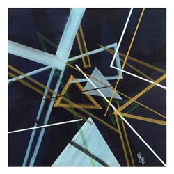 George Marlowe, "Angles" Original Acrylic Painting on Gallery Wrapped Canvas, Hand Signed with Lette