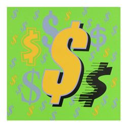 Steve Kaufman (1960-2010), "Dollar Sign" Limited Edition Hand Pulled Silkscreen on Canvas, Numbered 
