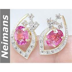 Estate 1.75 ct Pink Tourmaline & Diamond Pendant 14kt