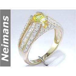 1.25 ct Blue & White Sapphire Ring 14kt Gold