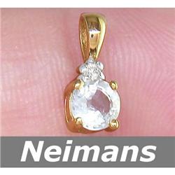 .50 ct Aquamarine & Diamond Pendant 14kt Gold