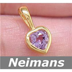 Certified .50 ct Amethyst Solitaire Pendant 14kt Gold