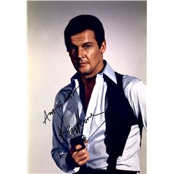 Roger Moore Autograph Signed James Bond 007 Photo