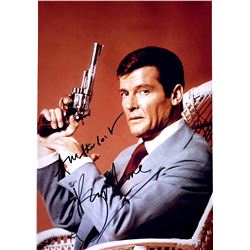 Roger Moore Autograph Signed James Bond 007 Photo
