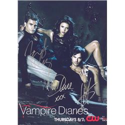 Vampire Diaries Nina Dobrev Ian Somerhalder Paul Wesley Autographed Signed Photo