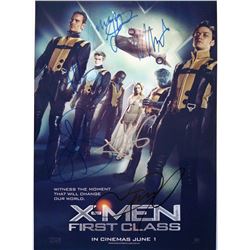 Marvel X-men Michael Fassbender Jennifer Lawrence James McAvoy Autographed Signed Photo