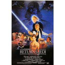 Signed Star Wars Return of Jedi Poster Carrie Fisher