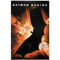 Batman Begins Poster Christian Bale Gary Oldman  Katie Holmes Liam Neeson Autographed Signed