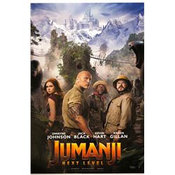 Jumanji Next Level Poster Dwayne Johnson Autographed Signed