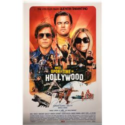 Once Upon a time in Hollywood Brad Pitt Margot Robbie Poster Autographed Signed