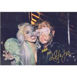 Elton John Lady Gaga Photo Autograph Signed