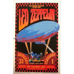 Led Zeppelin Robert Plant Poster Autographed