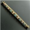 Image 2 : Antique Art Nouveau Krementz 14K Yellow Gold Enamel Daisy Flower Bar Pin Brooch