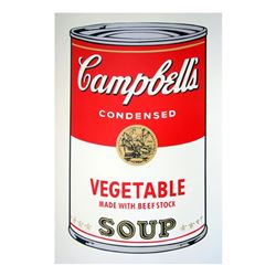 Andy Warhol "Soup can 11.48 (Vegetable w/ Beef Stock)" Silk Screen Print from Su