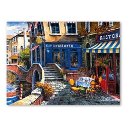 Anatoly Metlan, "Outdoor Cafe" Hand Signed Limited Edition Serigraph on Paper wi