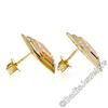 Image 4 : New 14kt Rose, White, and Yellow Gold Stone Finished Tiered Pentagon Stud Earrin