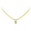 Image 1 : 0.08 ctw Diamond and Pearl Pendant & Chain - 18KT Yellow Gold