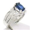 Image 2 : EGL 14k White Gold 2.78 Ctw Royal Blue Sapphire and Diamond Engagement Cocktail