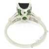 Image 8 : Vintage 18kt White Gold 2.62 ctw Green Tourmaline Solitaire and Diamond Ring