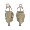 Image 4 : Miu Miu Pistacchio Suede Camoscio Lame Wedges Heels Shoes 39