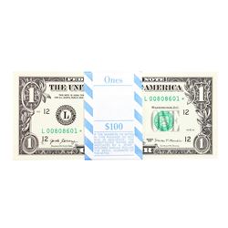Pack of (100) Consecutive 2017 $1 Federal Reserve STAR Notes San Francisco