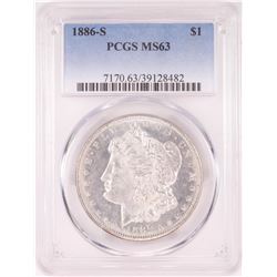 1886-S $1 Morgan Silver Dollar Coin NGC MS63