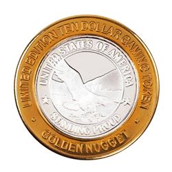 .999 Silver Golden Nugget Las Vegas, Nevada $10 Limited Edition Casino Gaming Token
