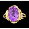 Image 1 : 14KT Yellow Gold Ladies 7.00 ctw Amethyst Ring