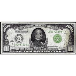 1928 $1,000 Federal Reserve Note Chicago