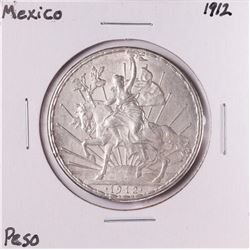 1912 Mexico Un Peso Silver Coin
