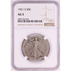 1921-S Walking Liberty Half Dollar Coin NGC AG3