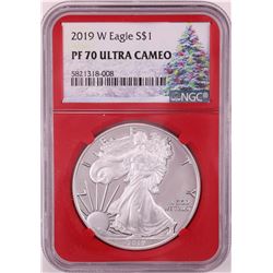 2019-W $1 Proof American Silver Eagle Coin NGC PF70 Ultra Cameo