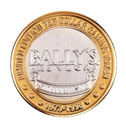 .999 Silver Bally's Las Vegas, Nevada $10 Casino Limited Edition Gaming Token