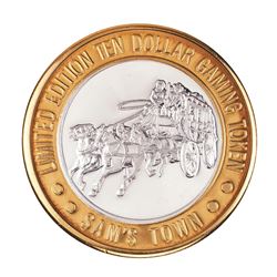 .999 Silver Sam Boyd's Sam's Town Las Vegas $10 Casino Gaming Token Limited Edition