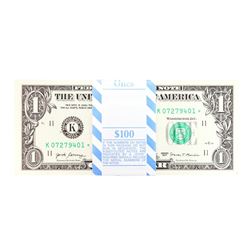 Pack of (100) Consecutive 2017 $1 Federal Reserve STAR Notes Dallas