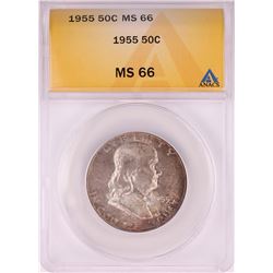 1955 Franklin Half Dollar Coin ANACS MS66