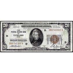 1929 $20 Federal Reserve Bank Note Cleveland