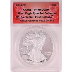 2012-W $1 Proof American Silver Eagle Coin ANACS PR70DCAM First Release