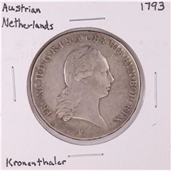 1793 Austrian Netherlands Kronenthaler Silver Coin