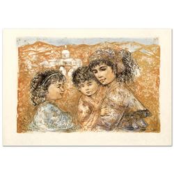 Edna Hibel (1917-2014) "Zalina with Aries and Ande" Limited Edition Lithograph