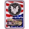 Image 2 : 2019-W $1 Proof American Silver Eagle Coin NGC PF70 Ultra Cameo Independence Day Flag