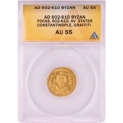 602-610 AD Ancient Byzantine Phocas Constantinople Stater Gold Coin ANACS AU55