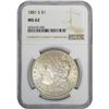 Image 2 : 1881-S $1 Morgan Silver Dollar Coin NGC MS62 Amazing Toning