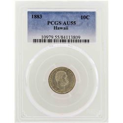 1883 Kingdom of Hawaii Dime Coin PCGS AU55