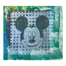 Gail Rodgers "Mickey Mouse" Original Mixed Media On Canvas