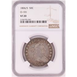 1806/5 Draped Bust Half Dollar Coin NGC VF20 O-101