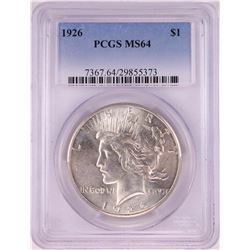 1926 $1 Peace Silver Dollar Coin PCGS MS64