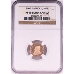 2009 South Africa 1/10 Krugerrand Gold Coin NGC PF69 Ultra Cameo